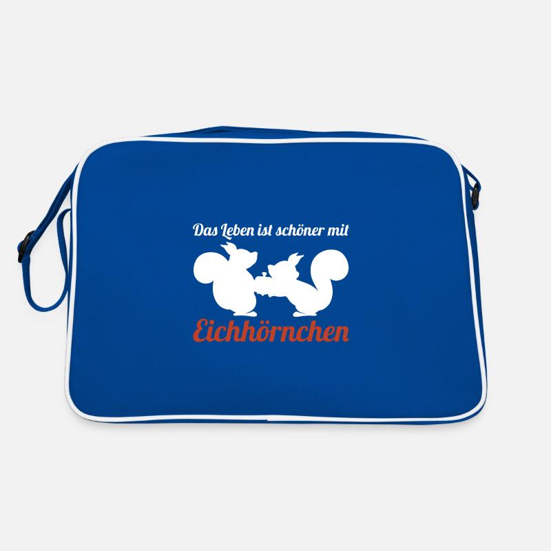 Eichhörnchen Tier Nüsse Geschenk Retro Tasche