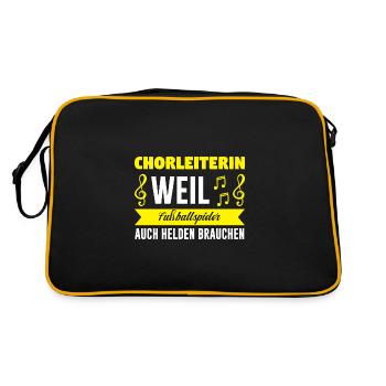 Chorleiterin Beruf Chorleitung Geschenk - Retro Tasche - Schwarz/Gold - Hinten
