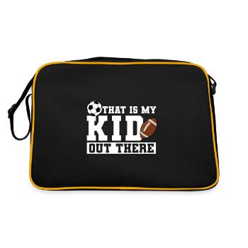 baller fussball baller Geschenk - Retro Tasche - Schwarz/Gold - Hinten