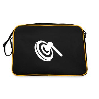 Axt Werfen Volltreffer Ziel Beil Tomahawk - Retro Tasche - Schwarz/Gold - Hinten