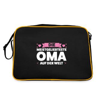 Oma Großmutter Großmütter Geschenk - Retro Tasche - Schwarz/Gold - Hinten