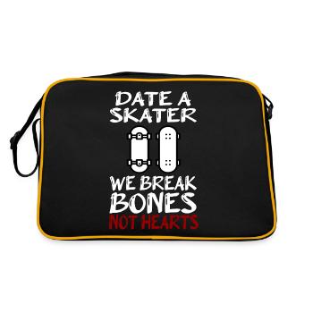 Skateboard Skater Skateboarding Gift - Retro Bag - black/gold - Back