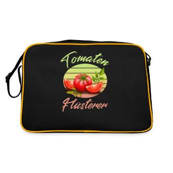 Tomaten Flüsterer - Retro Tasche - Schwarz/Gold - Hinten