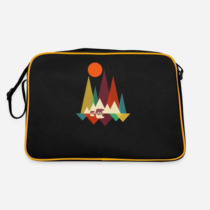 Wander Bär Wandernde Bären - Retro Tasche - Schwarz/Gold