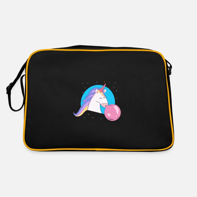 Licorne avec bulle bubble-gum Sac Retro