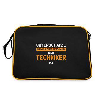 Techniker Beruf Ingenieur Geschenk - Retro Tasche - Schwarz/Gold - Hinten