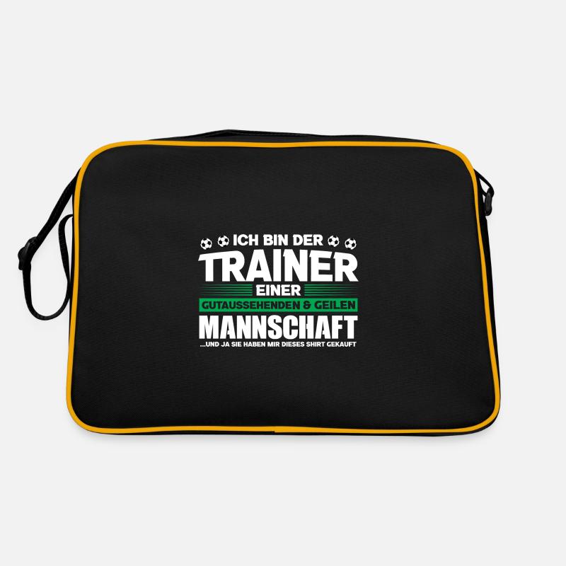 Fußball Trainer Sport Trainer Geschenk - Retro Tasche - Schwarz/Gold