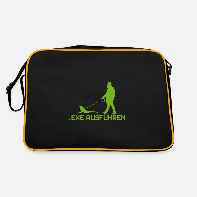 exe ausführen - Retro Tasche - Schwarz/Gold