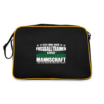 Fußball Trainer Sport Fussballtrainer Geschenk - Retro Tasche - Schwarz/Gold - Hinten