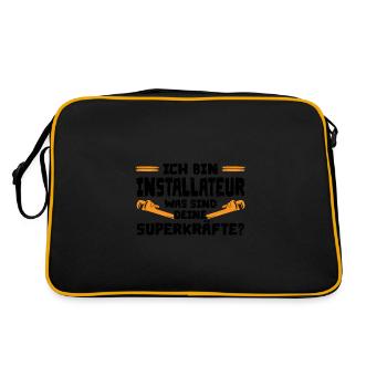 Installateur Beruf Installateurmeister Geschenk - Retro Tasche - Schwarz/Gold - Hinten