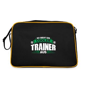 Fußball Trainer Sport Fußballtrainer Geschenk - Retro Tasche - Schwarz/Gold - Hinten
