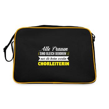 Chorleiterin Beruf Musiker Geschenk - Retro Tasche - Schwarz/Gold - Hinten