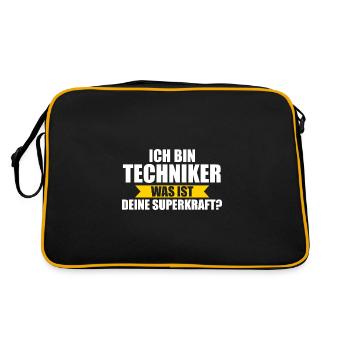 Techniker Beruf Technik Geschenk - Retro Tasche - Schwarz/Gold - Hinten