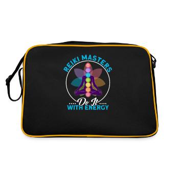 Symbole Reiki Maître Reiki Cadeau de Cristal Reiki - Sac Retro - noir/or - Dos