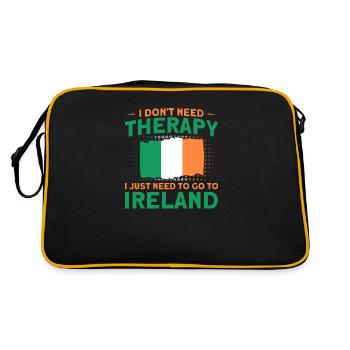 Irland Irische Flagge Irische Ehefrau Geschenk - Retro Tasche - Schwarz/Gold - Hinten