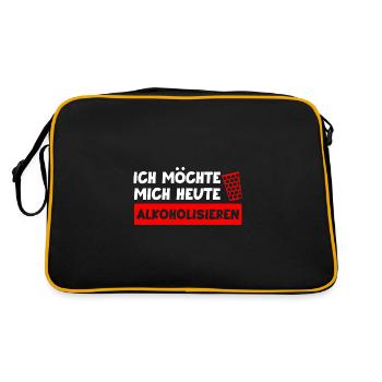 Schorle Pfälzer Dubbeglas Geschenk - Retro Tasche - Schwarz/Gold - Hinten