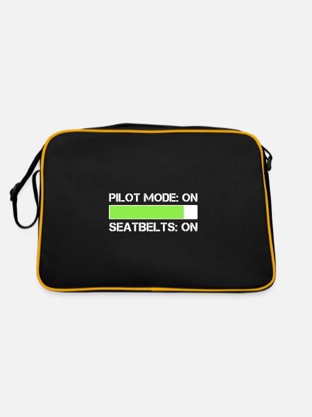 Pilot Pilot Flugzeug Geschenk - Retro Tasche - Schwarz/Gold - Hinten
