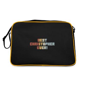 Vornamen Christopher namens Christopher Geschenk - Retro Tasche - Schwarz/Gold - Hinten