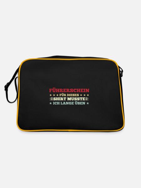 Führerschein Prüfung Fahrprüfung Geschenk - Retro Tasche - Schwarz/Gold