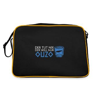 Ouzo Alkohol Ouzo Trinker Geschenk - Retro Tasche - Schwarz/Gold - Hinten
