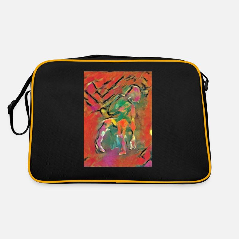 Sur la chaise multicolore - Sac Retro - noir/or