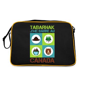 Tabarnak Je Me Barre Au Canada, Feuille D'érable - Sac Retro - noir/or - Dos