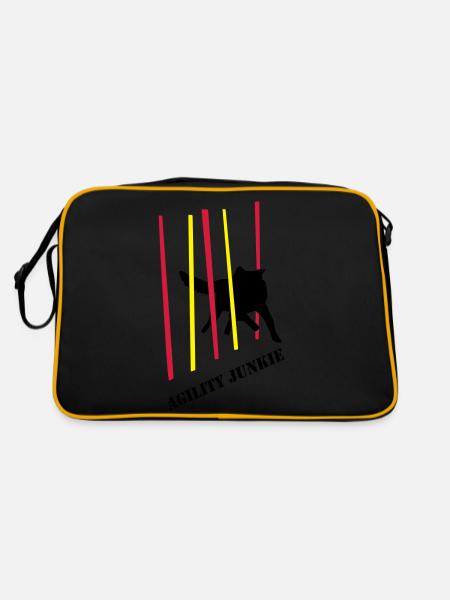 Agility Junkie_2_cb - Retro Tasche - Schwarz/Gold - Hinten