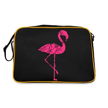 tears scratches pattern silhouette outline flamingo cl - Retro Bag - black/gold - Back