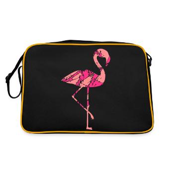 tears scratches pattern silhouette outline flamingo cl - Retro Bag - black/gold - Back