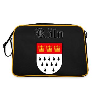 Coat of arms of Cologne with black lettering - Retro Bag - black/gold - Back