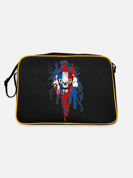 France skull 03 - Sac Retro - noir/or