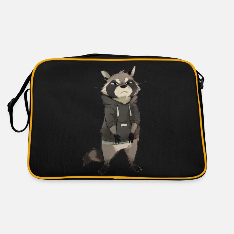 Waschbär mit Sweatshirt Retro Tasche