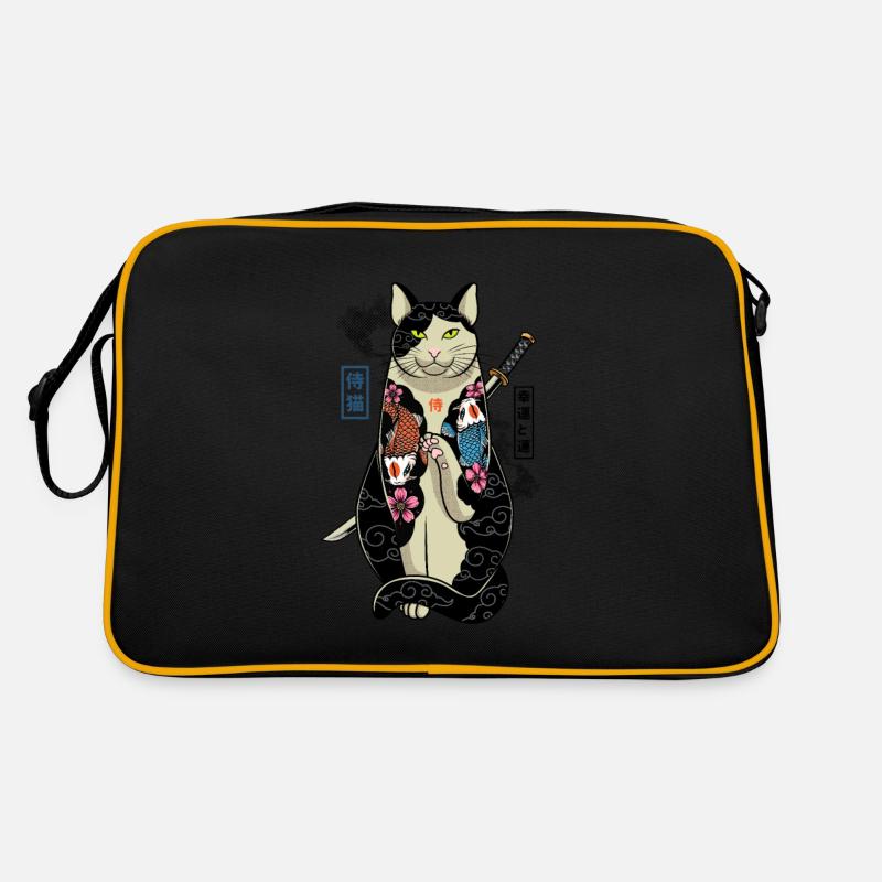 samurai cat - maneki neko Sac Retro