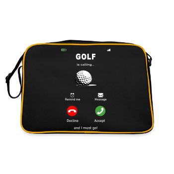 Golf is calling. Golf, Golf, Golf Ball - Retro Bag - black/gold - Back