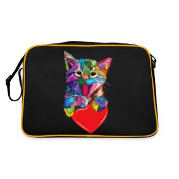 Cute Cat Gift for kitten lovers Colorful Art Kitty - Sac Retro - noir/or - Dos