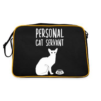 Hauseigener Katzendiener süßes Katzenhalter Katzen - Retro Tasche - Schwarz/Gold - Hinten