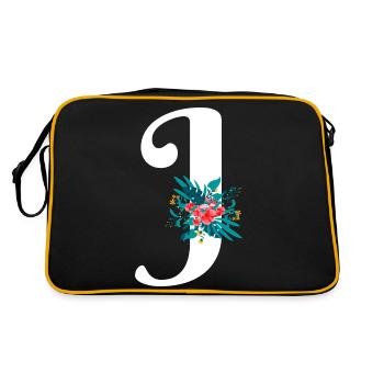 lettre J fleuris - Sac Retro - noir/or - Dos