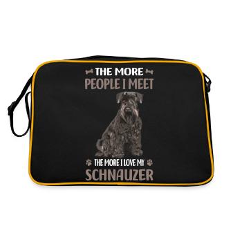 Schnauzer dog breed - Retro Bag - black/gold - Back