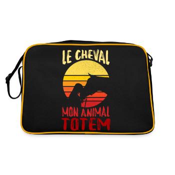 le cheval, mon animal totem - humour - Sac Retro - noir/or - Dos