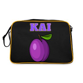 Kai Pflaume aka Ehrenpflaume - Retro Tasche - Schwarz/Gold - Hinten