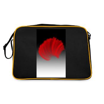 Rot auf Schwarz mit weißem Highlight - Retro Tasche - Schwarz/Gold - Hinten