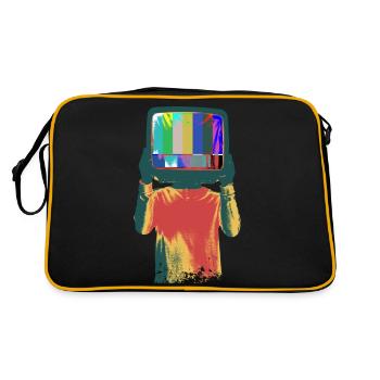 TV Head Surreal Art - Retro Bag - black/gold - Back