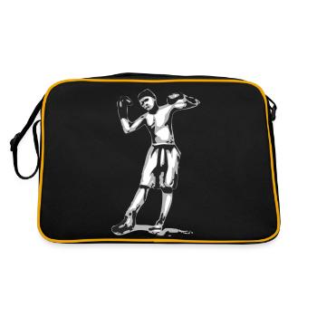 Ali der Boxer - Retro Tasche - Schwarz/Gold - Hinten