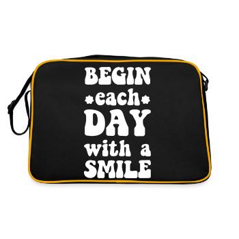 T-shirt de motivation Commencez chaque journée avec le sourire - Sac Retro - noir/or - Dos