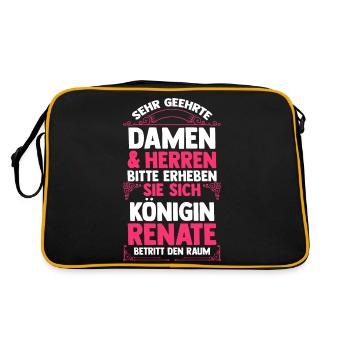 Renate - Retro Tasche - Schwarz/Gold - Hinten