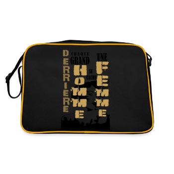 Derrière chaque grand homme se cache une femme - Sac Retro - noir/or - Dos