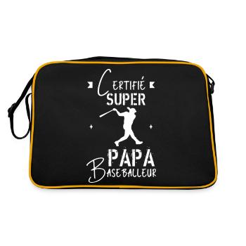 Super papa baseballeur - Sac Retro - noir/or - Dos