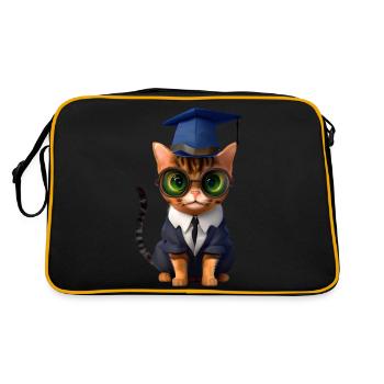 Bachelor Cat Studies Graduate School Leaving Certificate - Retro Bag - black/gold - Back
