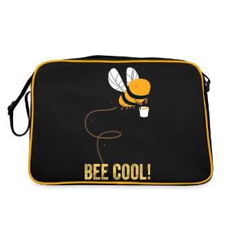 Bee Cool Plant Insekten Imkerei lustige Zitate - Retro Tasche - Schwarz/Gold - Hinten