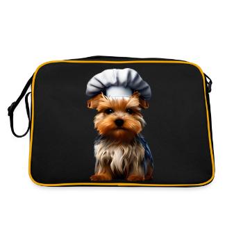 Yorkshire Terrier Chien de cuisine Restaurateur Chiot - Sac Retro - noir/or - Dos